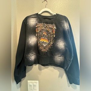 Women’s Affliction Sweatshirt with rhinestones & burnout